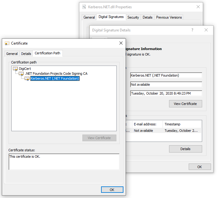 The DLLs are code signed!